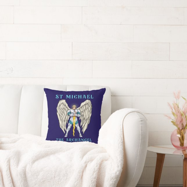 St Michael The Archangel Catholic Prayer Throw  Cushion (Couch)