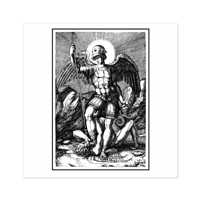 St. Michael the Archangel Catholic Religious Rubber Stamp (Imprint)