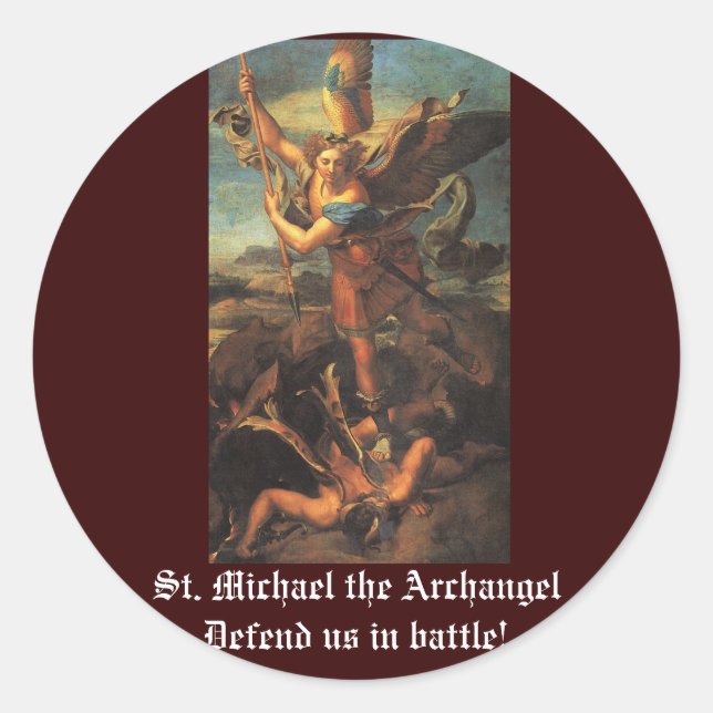 St. Michael the Archangel Classic Round Sticker (Front)