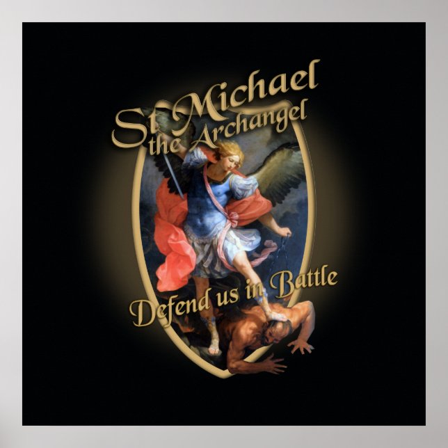 ST MICHAEL THE ARCHANGEL DEFEND US IN BATTLE POSTER (Front)