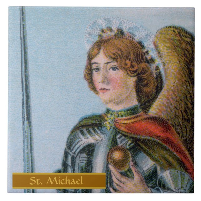 St. Michael the Archangel (detail; M 017) Ceramic Tile (Front)