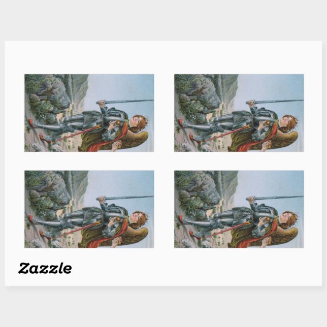 St. Michael the Archangel (detail; M 017) Rectangular Sticker (Sheet)