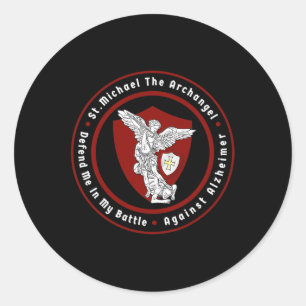 St. Michael the Archangel help me against Alzheime Classic Round Sticker