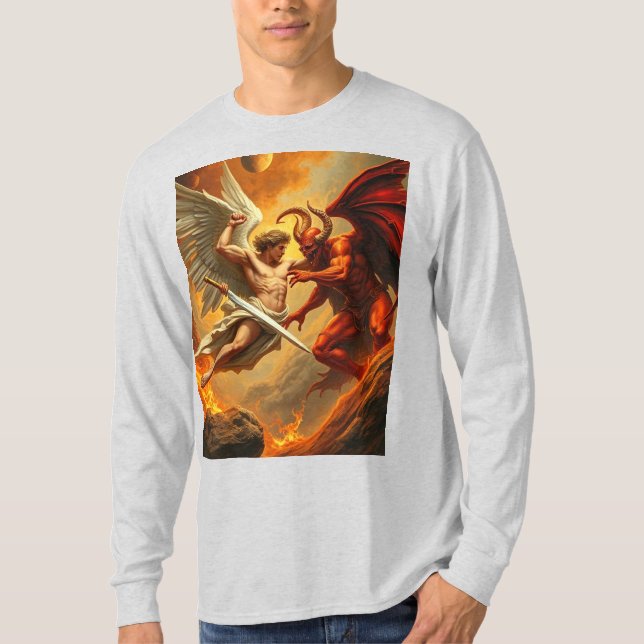 St Michael the Archangel Men's Long Sleeve Tee (Front)