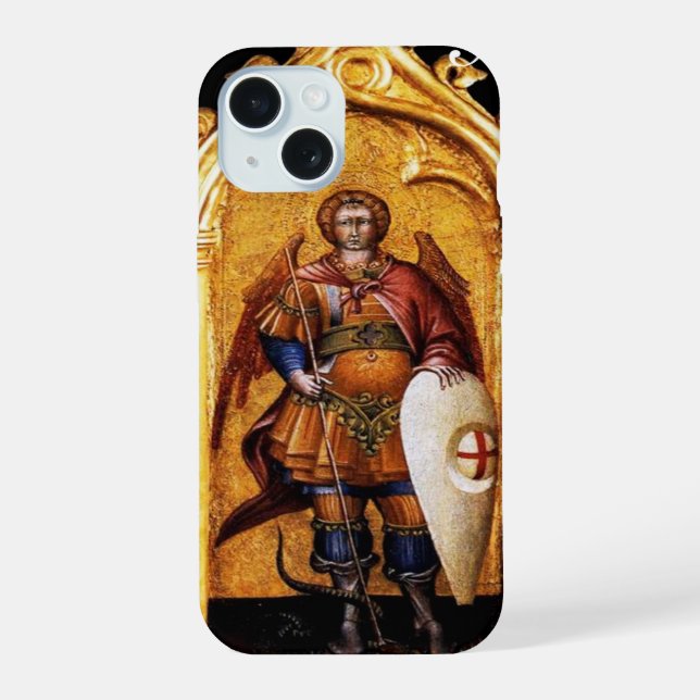 St. Michael the Archangel Monogram iPhone 15 Case (Back)