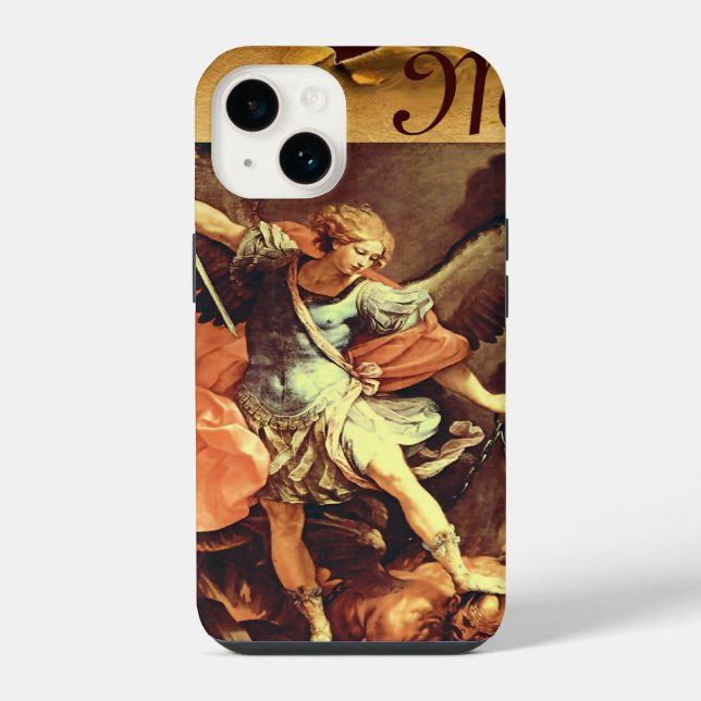 St. Michael the Archangel Monogram iPhone Case (Back)