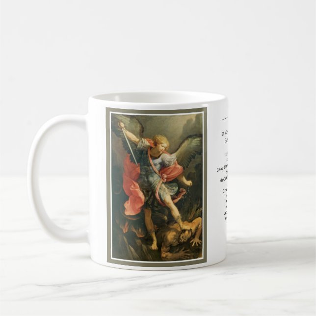 St. Michael the Archangel Powerful Prayer Coffee Mug (Left)
