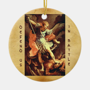 St. Michael the Archangel Prayer Ceramic Tree Decoration