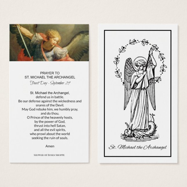 St. Michael the Archangel Prayer Holy Card (Front & Back)