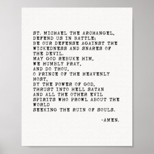 St Michael the Archangel Prayer Poster