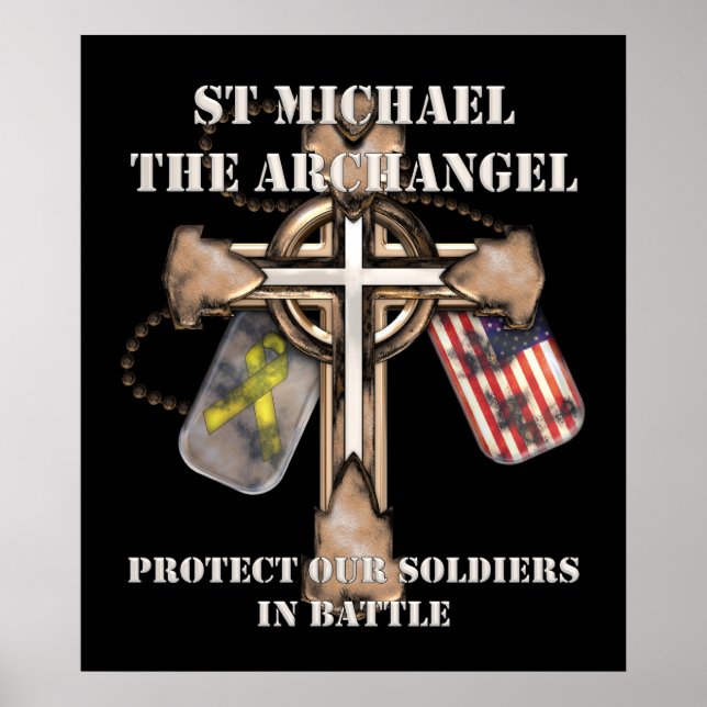 St Michael The Archangel - Protect Our Soldiers Poster (Front)