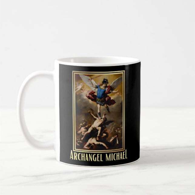 St Michael The Archangel Protector Catholic Church Coffee Mug (Left)