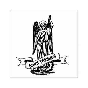 St. Michael the Archangel Religious Angel Rubber Stamp