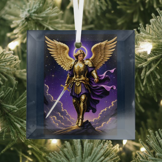 St Michael the Archangel Roman Catholic Glass Tree Decoration (Insitu)