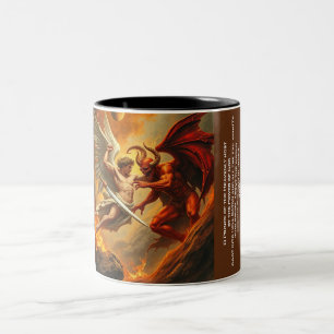 St. Michael the Archangel Slays Satan two-tone Mug