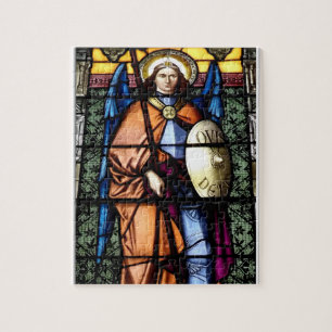 St. Michael The Archangel Stained Glass Window Jigsaw Puzzle