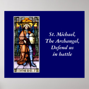 St. Michael The Archangel Stained Glass Window Poster