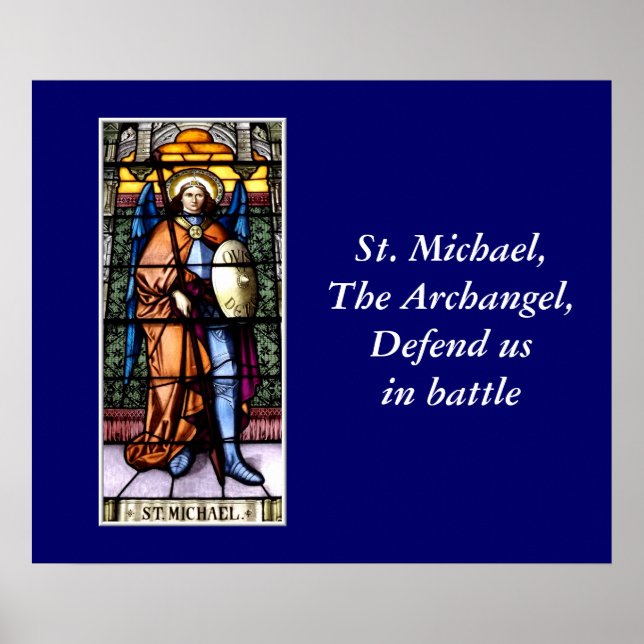 St. Michael The Archangel Stained Glass Window Poster (Front)