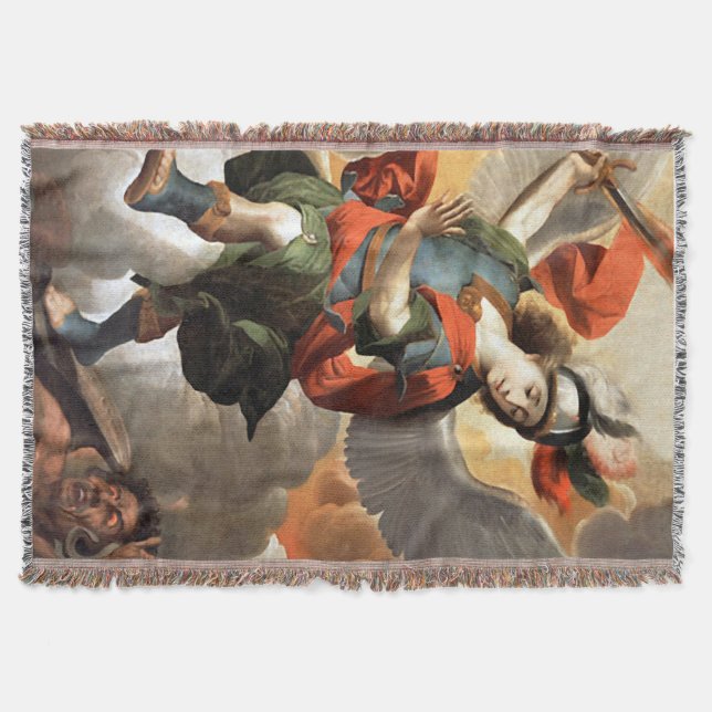 St Michael the Archangel Throw Blanket (Front)