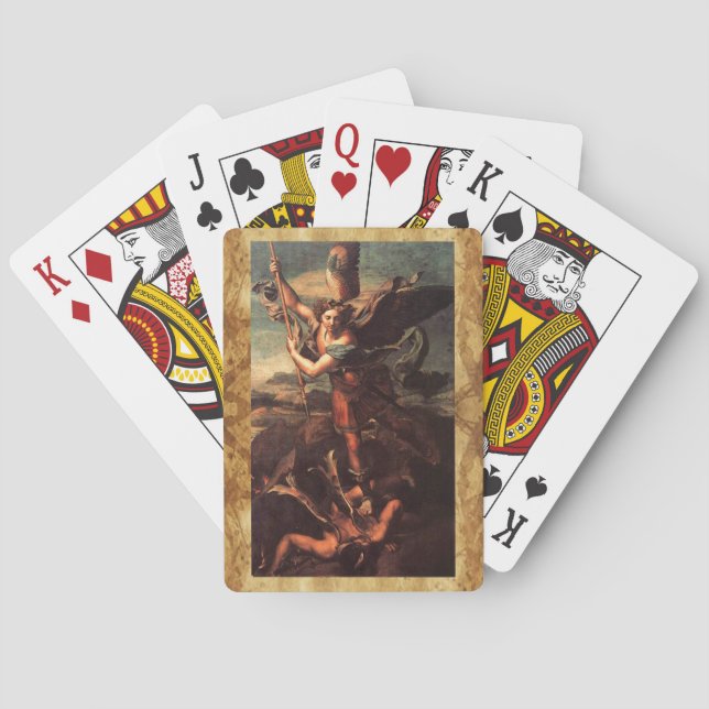 ST. MICHAEL VANGUISHING SATAN Raphaello Sanzio Playing Cards (Back)