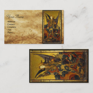 St. Michael Vanquishing Devil as Mediaeval Knight Business Card