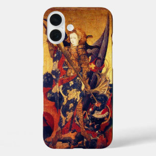 St. Michael Vanquishing Devil as Mediaeval Knight iPhone 16 Plus Case