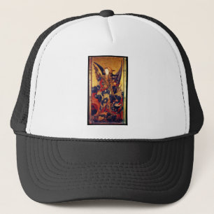 St. Michael Vanquishing Devil as Mediaeval Knight Trucker Hat