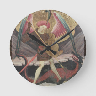 St Michael Vanquishing Evil, c.1480 (tempera on pa Round Clock