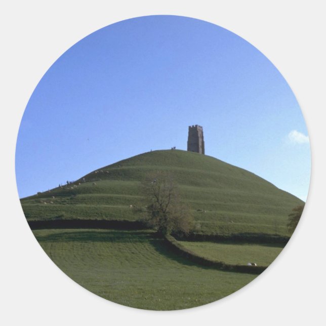 St. Michael's Chapel and tor, Glastonbury, Somerse Classic Round Sticker (Front)