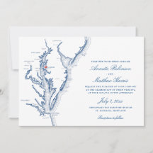 St. Michaels MD Chesapeake Bay Map Wedding