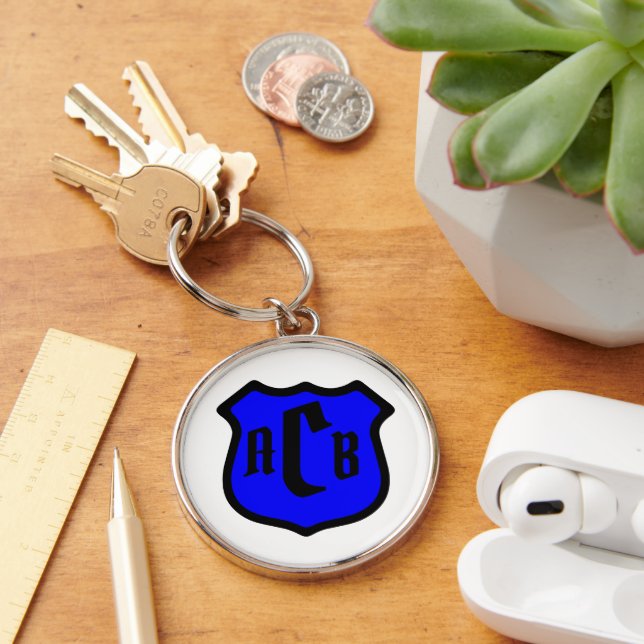 St. Michael's Shield with Monogram Key Ring (Desk)