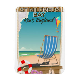 St Mildreds Bay Kent England travel poster Magnet