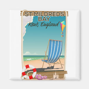 St Mildreds Bay Kent England travel poster Magnet