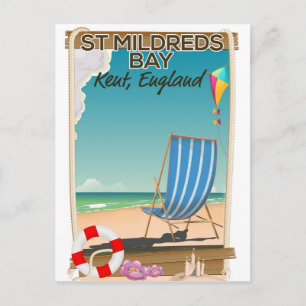 St Mildreds Bay Kent England travel poster Postcard