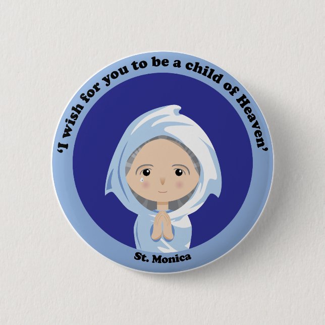 St. Monica 6 Cm Round Badge (Front)