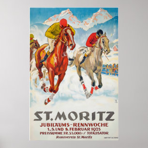 St Moritz Jubiläums-Rennwoche 1925 Switzerland Poster