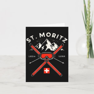 St moritz switzerland alpine ski vintage swiss card
