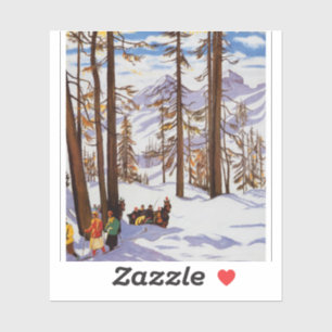 St. Moritz Vintage Skiers Alpine Elegance Art