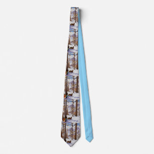 St. Moritz Vintage Skiers Alpine Elegance Art Tie