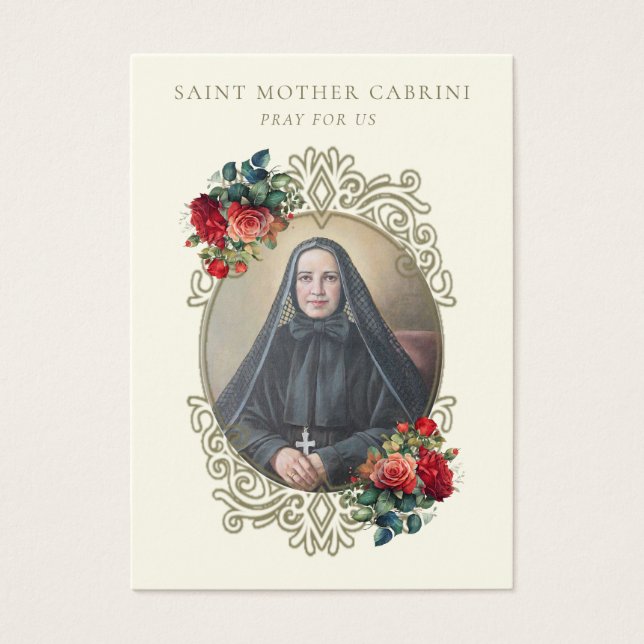 St. Mother Cabrini Catholic Religious Nun Prayer (Front)