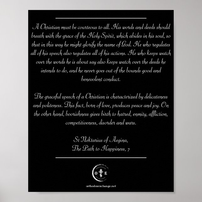 St Nektarios On Christian Behavior Poster (Front)