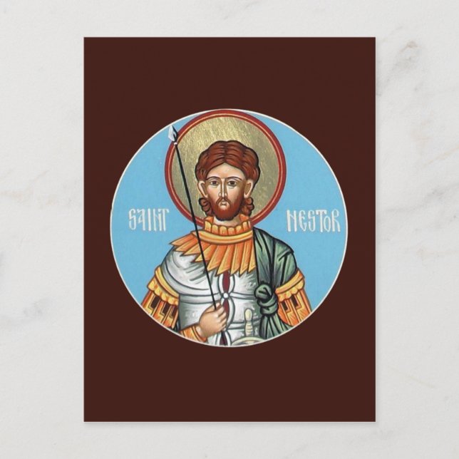 St Nestor of Thessolonica Prayer Card (Front)