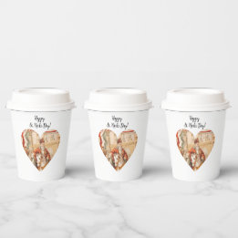 St. Nicholas Heart Sinterklaas St. Nick's Day Paper Cups