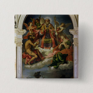 St. Nicholas in Glory with Saints 15 Cm Square Badge
