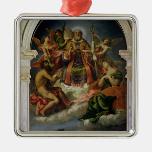 St. Nicholas in Glory with Saints Metal Tree Decoration