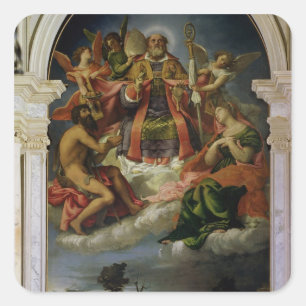 St. Nicholas in Glory with Saints Square Sticker