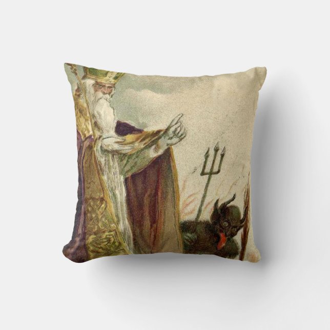 St Nicholas Krampus Pitchfork Priest Cushion (Front)