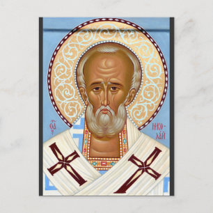 St. Nicholas of Myra Byzantine Orthodox Icon Postcard