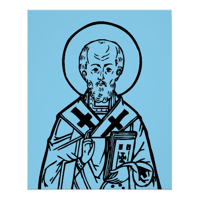 St. Nicholas of Myra Byzantine Orthodox Icon Poster (Front)