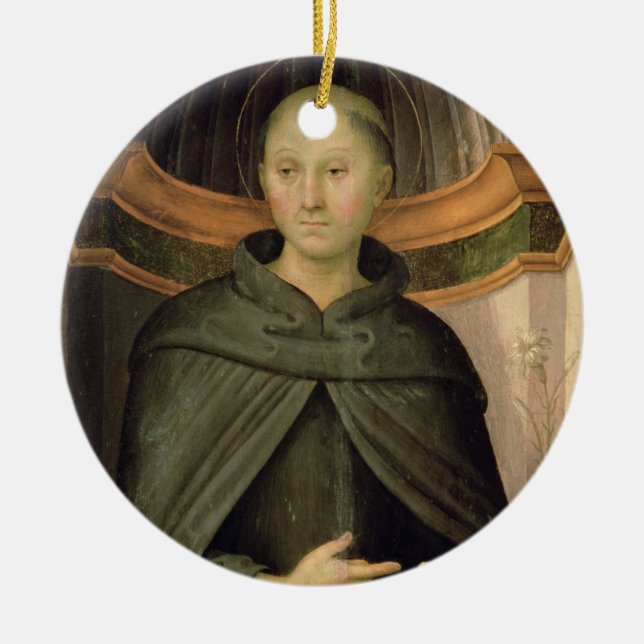 St. Nicholas of Tolentino (panel) Ceramic Tree Decoration (Front)